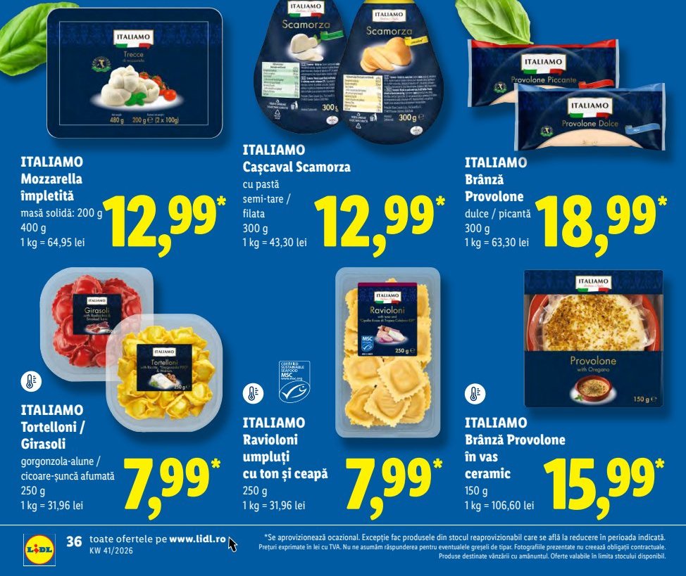 Italiamo Tortelloni Girasoli Gorgonzola-Alune Cicoare-Șuncă Afumată Ravioloni Umpluți Ton Și