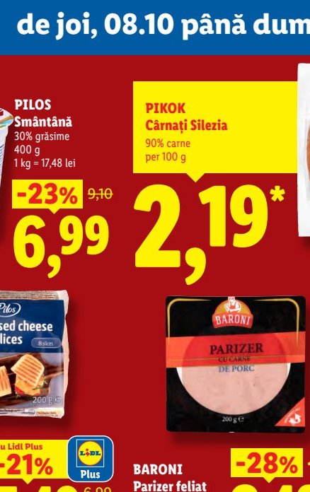 Pilos Brânză Topită Diverse Sortimente Pikok Salam Porc Și Vită