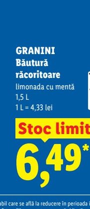 Granini Băutură Răcoritoare Limonada Mentă 15