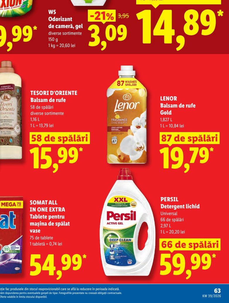 Spălări Lenor Balsam Rufe Gold