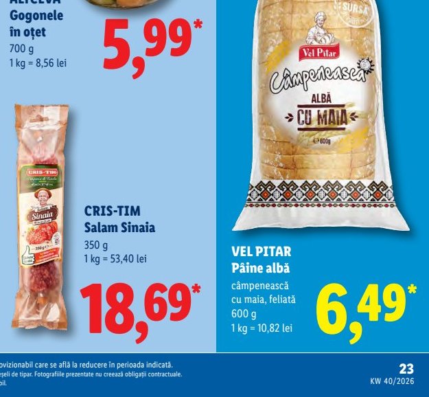 Vel Pitar Pâine Albă Câmpenească Maia Feliată