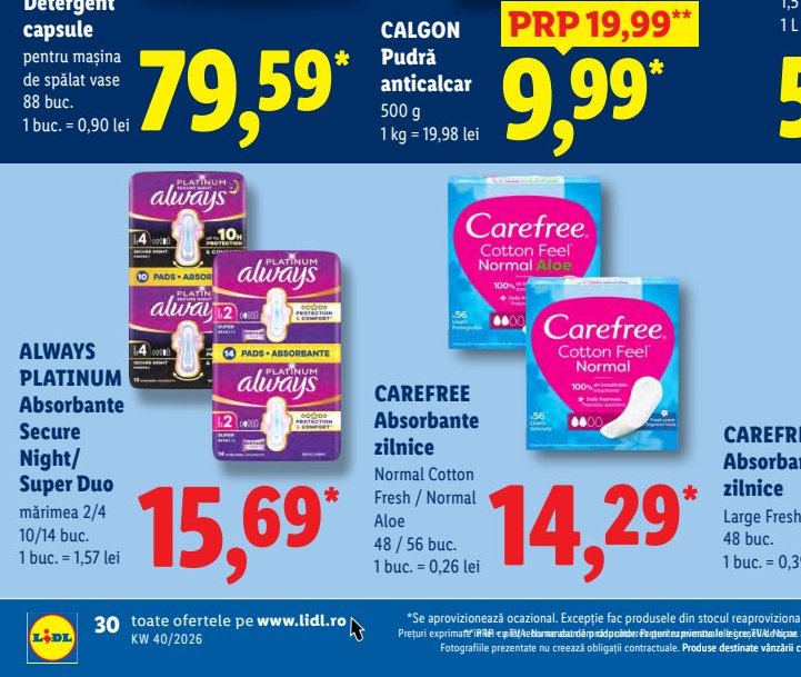 Carefree Absorbante Zilnice Normal Cotton Fresh Aloe