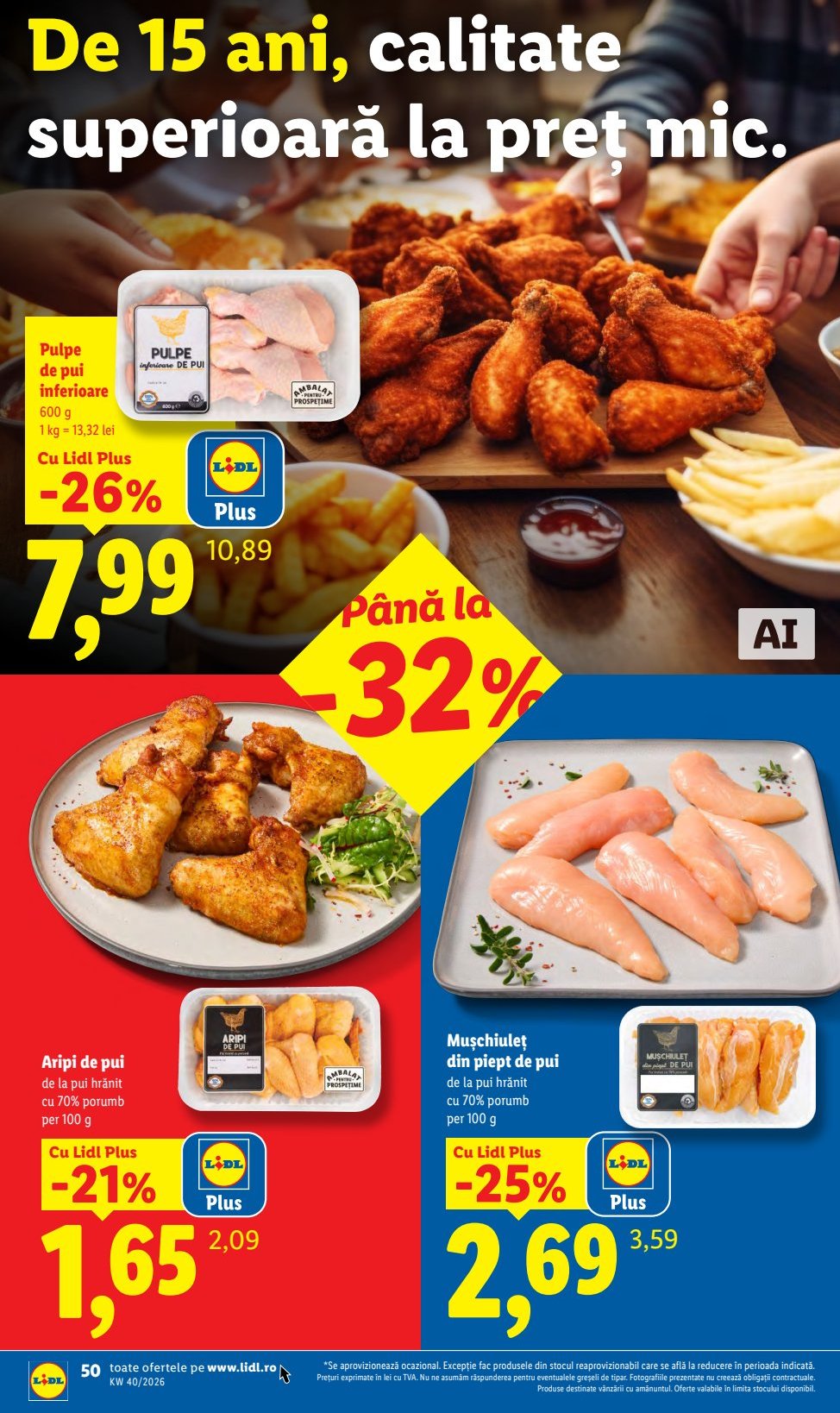 Mușchiuleț Piept Hrănit 70% Porumb