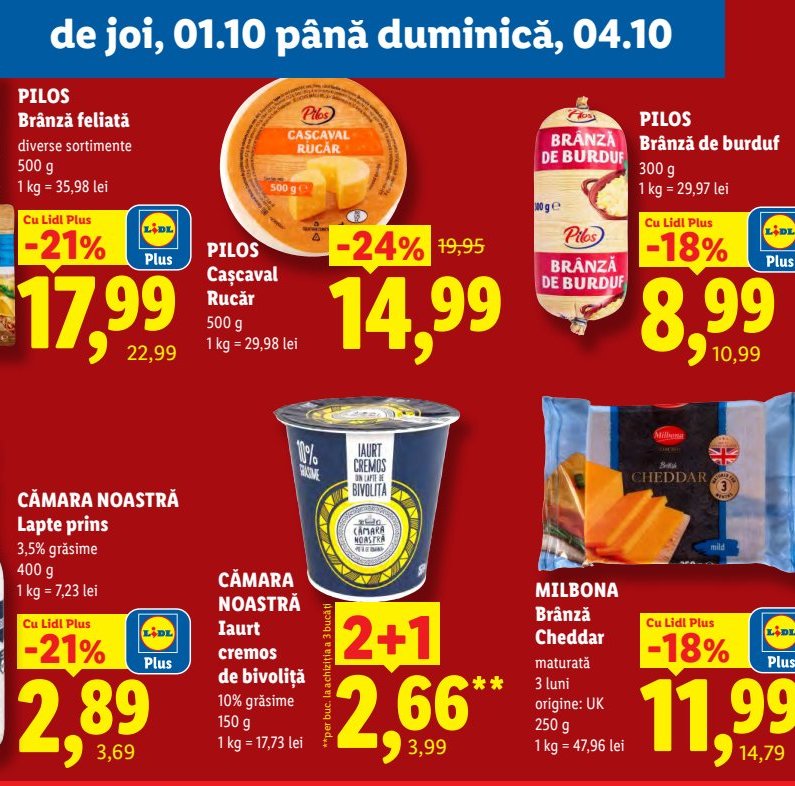 Milbona Brânză Cheddar Maturată